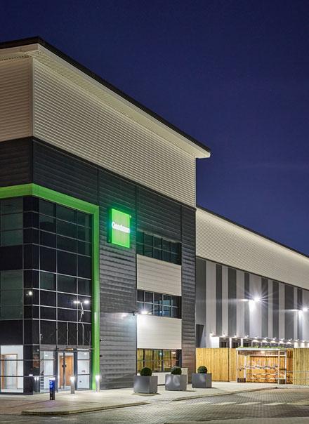 Purfleet Commercial Park entrance of warehouse at night