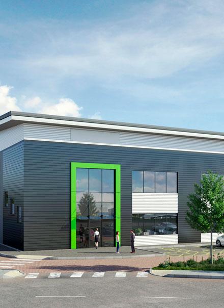 CGI of Wayland Games warehouse at London Brentwood Commercial Park