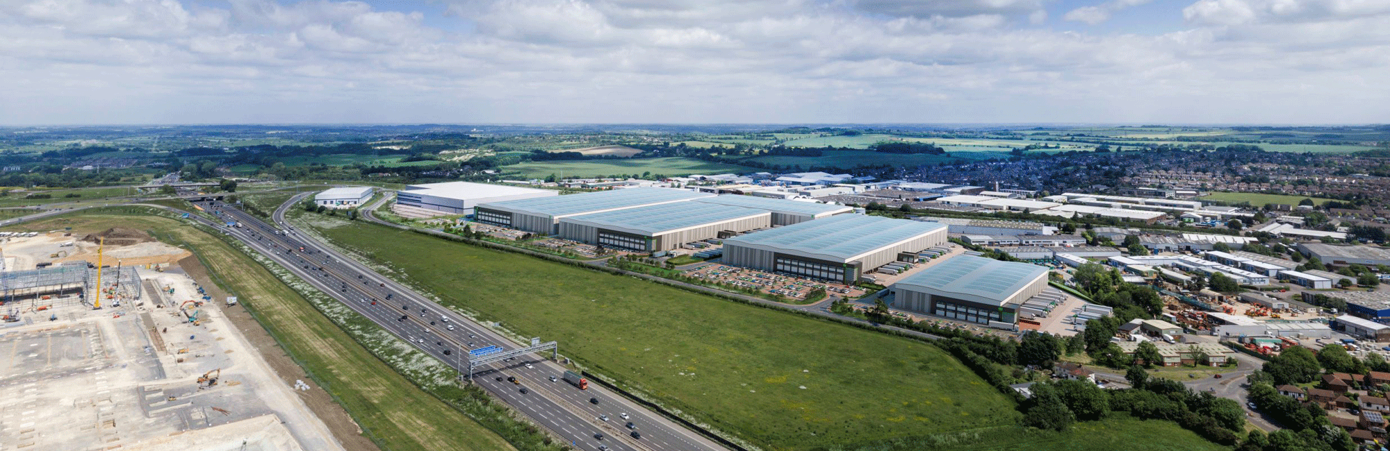 Aerial photo of Luton development site